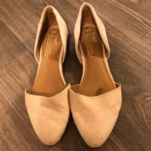 Toms beige canvas and suede flats sz 8